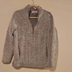 Pink Lily Gray Sherpa Turtleneck Sweater